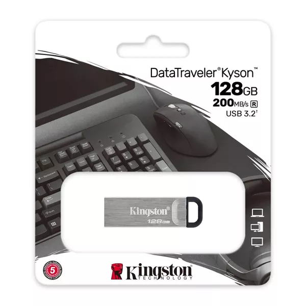 &divide; Memoria usb 128gb datatraveler kyson dtkn/128gb 200mb/s metal usb 3.2 gen 1