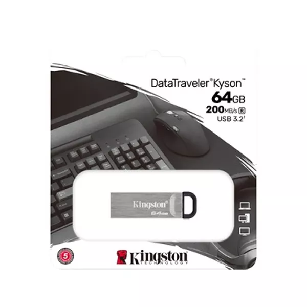 &divide; Memoria usb 64gb datatraveler kyson dtkn/64gb 200mb/s metal usb 3.2 gen 1