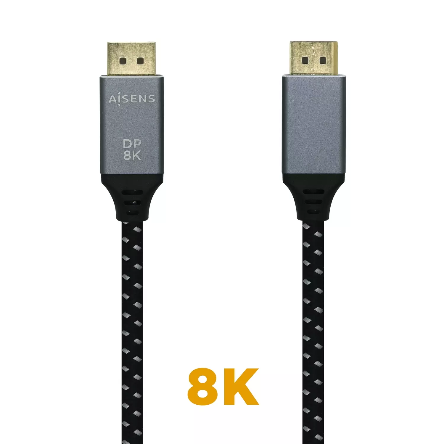 &divide; Aisens - cable displayport v1.4 8k@60hz, dp/m-dp/m, gris/negro, 2.0m