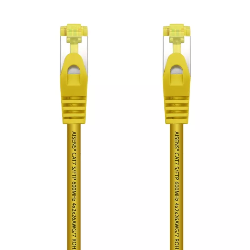 &divide; Aisens - cable de red latiguillo rj45 lszh cat.7 600 mhz s/ftp pimf awg26, amarillo, 25cm