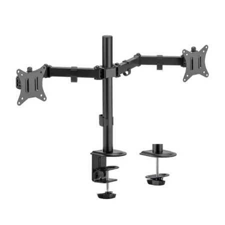 &divide; Aisens - soporte de mesa eco giratorio e inclinable para 9kg (3 pivotes, 2 brazos) de 17-32, negro