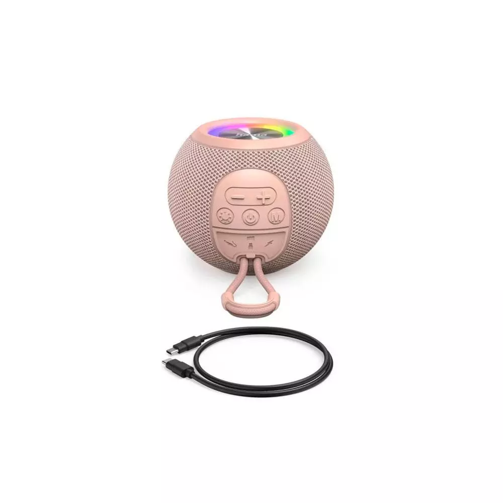 &divide; Altavoz bluetooth portable hama ball shape 5w iluminacion led tws bateria 10h manos libres color ros