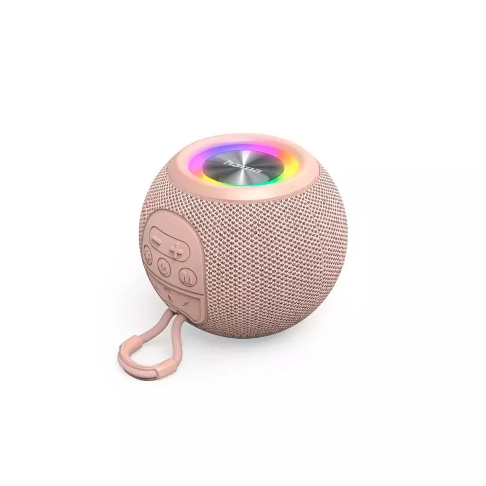 &divide; Altavoz bluetooth portable hama ball shape 5w iluminacion led tws bateria 10h manos libres color ros