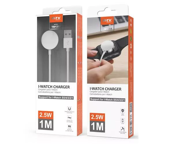 Cable de Carga Magnetico para Apple Watch S1 al S5 / Tb1251 / 2.5w / 1m / Blanco / Mtk