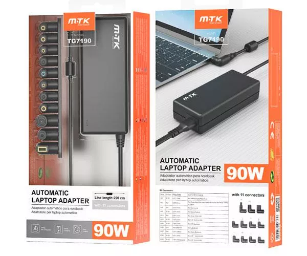 Cargador para port&aacute;til universal autom&aacute;tico 90W / 11 conectores / 2.2m / TG7190 / MTK