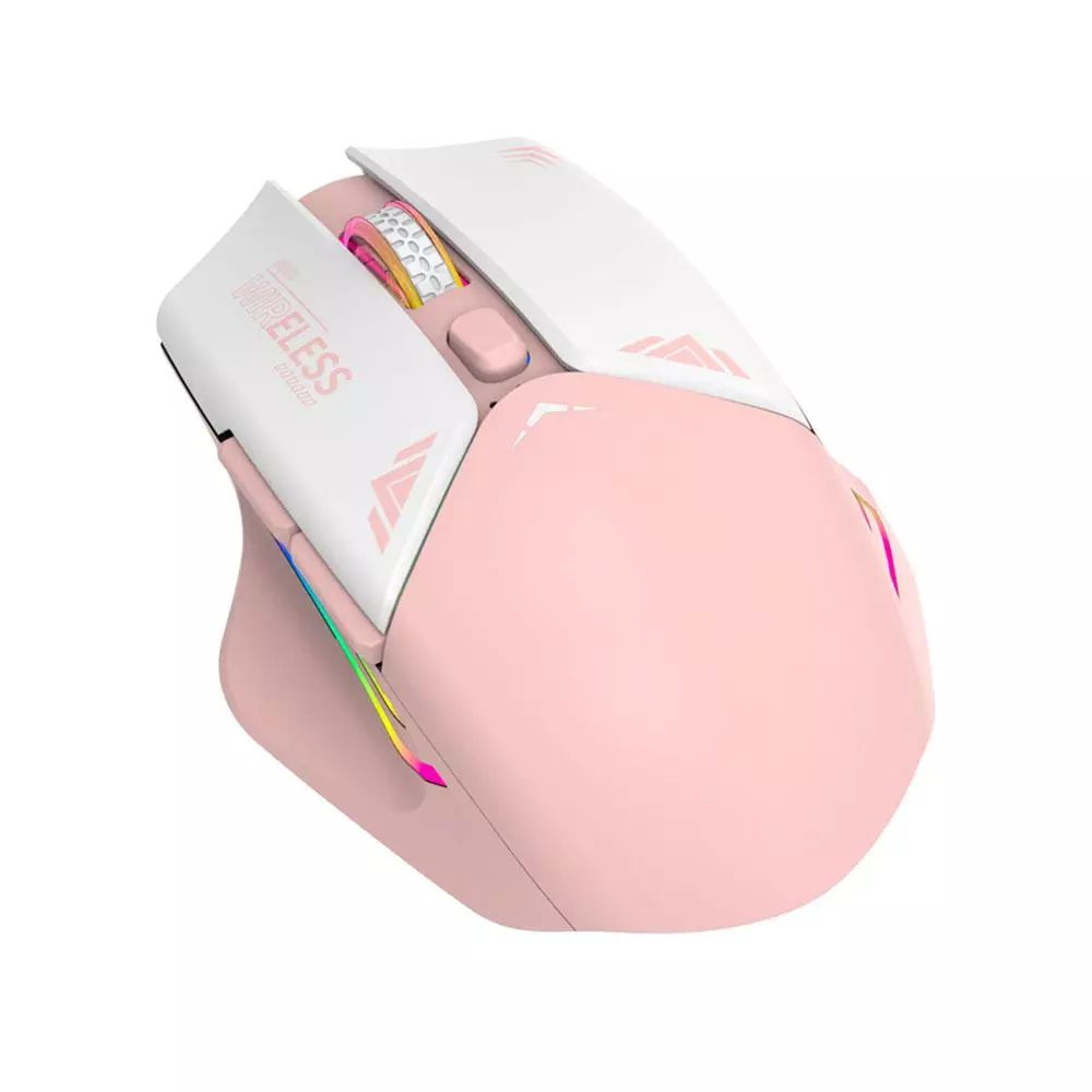 Raton inal&aacute;mbrico recargable Luxury TG7228 / RF 2.4Ghz / 1600 dpi / 400mah / Luz Led / Rosa / MTK