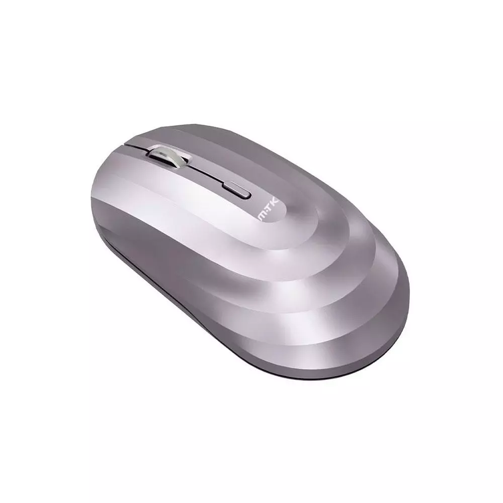 Raton inal&aacute;mbrico recargable Wave TG7274 / RF 2.4Ghz / Bluetooth 5.2 / 1600 dpi / 400mah / Plata / MTK