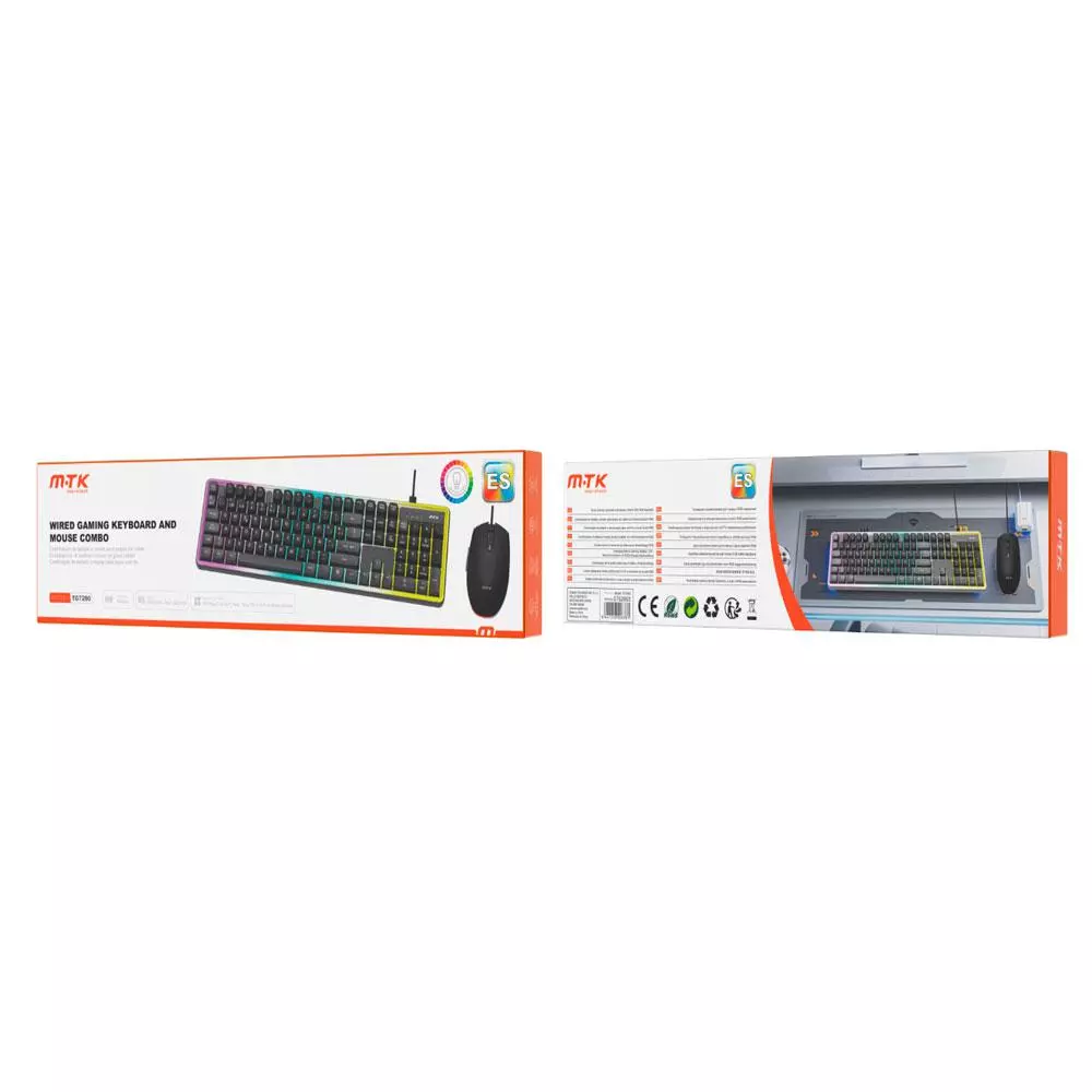 Combo Teclado + Raton USB TG7290 / 6.400 Dpi / 105 Teclas / Negro / MTK