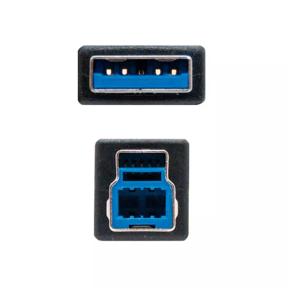 Cable USB 3.0 impresora - tipo a/b  M/M / 2m / Nanocable / Negro / 10.01.0802-BK