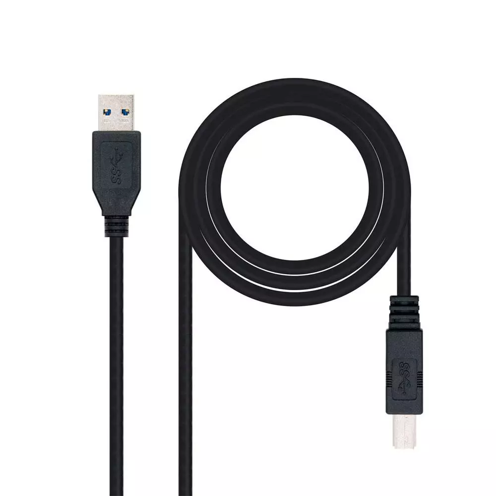 Cable USB 3.0 impresora - tipo a/b  M/M / 2m / Nanocable / Negro / 10.01.0802-BK