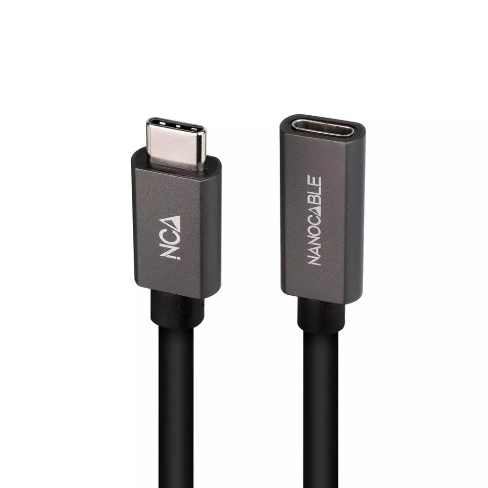 Cable prolongador Type-C  M/H / 1m / 3a / USB-C 3.2 Gen2 / 20Gbps / 4K/60Hz / 60W / Nanocable  10.01.4401