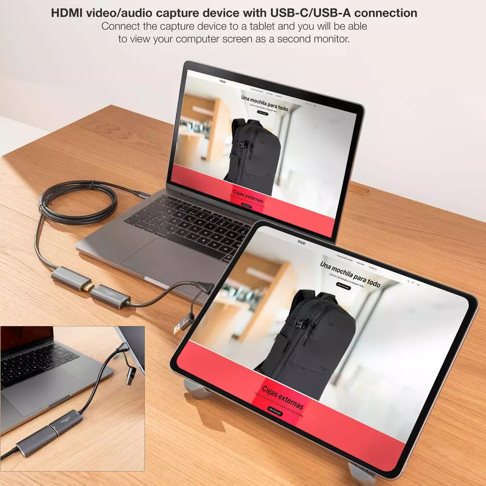 Capturadora de video HDMI a Usb 3.0 / Type-C / 4K / 30Hz / Nanocable 10.15.0001
