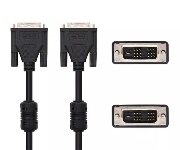 Cable&nbsp;DVI-D&nbsp;single&nbsp;link&nbsp;18+1 M/M  1.8m / Ferrita / Aisens A117-0086