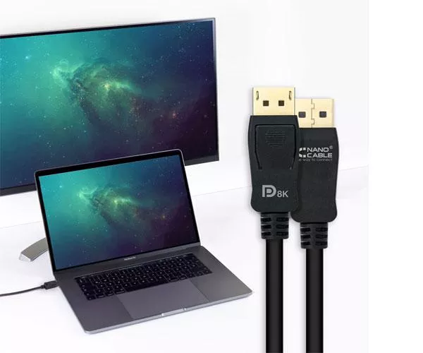 Cable Displayport a Displayport 1.4 M/M Certificado 8K / HDR / 2 Metros / Nanocable 10.15.2502