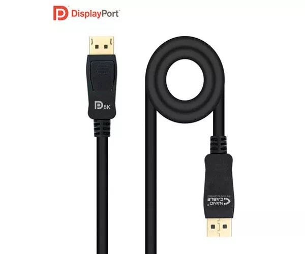 Cable Displayport a Displayport 1.4 M/M Certificado 8K / HDR / 2 Metros / Nanocable 10.15.2502