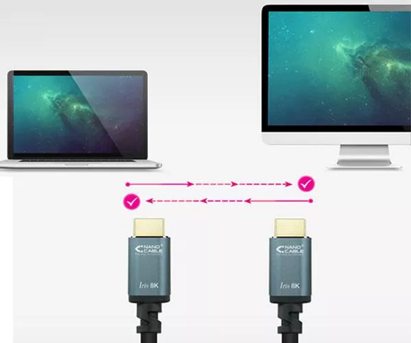 Cable HDMI 2.1  M/M / 1 metro / 8K / HDR / eARC / 48Gbps / Iris / Nanocable 10.15.8001