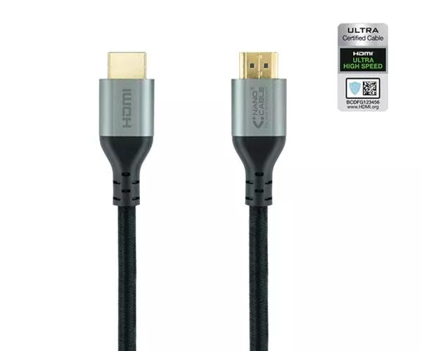Cable HDMI 2.1  M/M / 1.5 metros / 8K 60Hz / Hdr / eArc / 48Gbps / Certificado / Nanocable 10.15.8101-L150