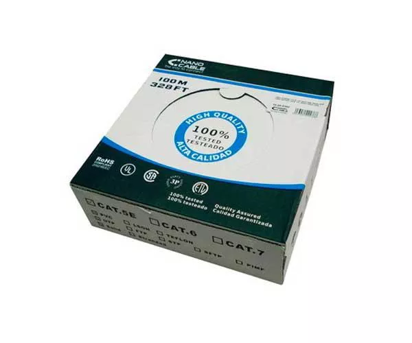 Bobina 100 metros interior Cat.5 FTP / Rigido / Gris / Nanocable / 10.20.0702