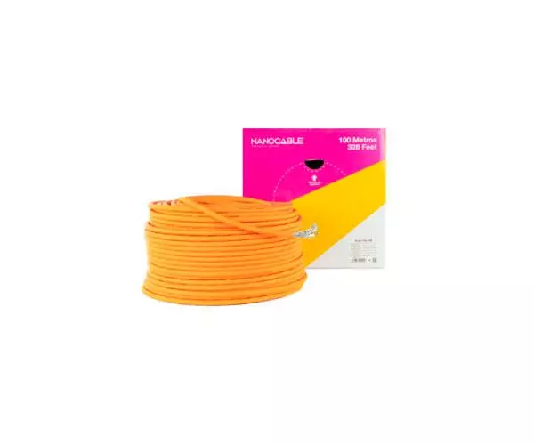 Bobina 100 metros exterior Cat.7 SFTP  awg23 / Naranja / Nanocable 10.20.1700-100