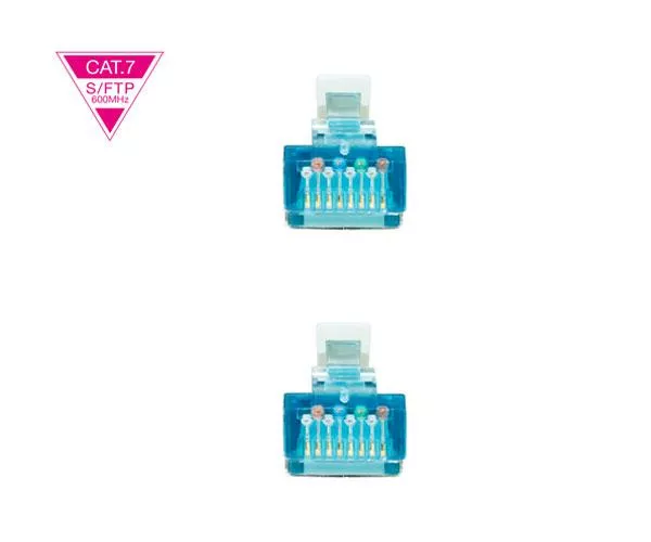 Cable red latiguillo RJ45 Cat.7 SFTP / LSZH / 2 metros / 10 Gbit/s / Gris / Nanocable 10.20.1702