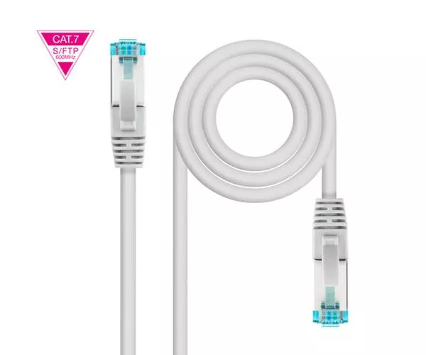 Cable red latiguillo RJ45 Cat.7 SFTP / LSZH / 2 metros / 10 Gbit/s / Gris / Nanocable 10.20.1702
