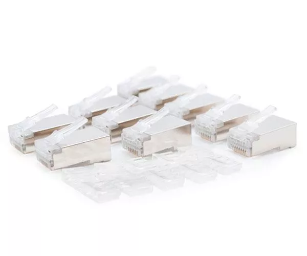 Conector RJ45 8 hilos cat.6 Ftp blindado con guias (pack 10 uds) Nanocable 10.21.0203