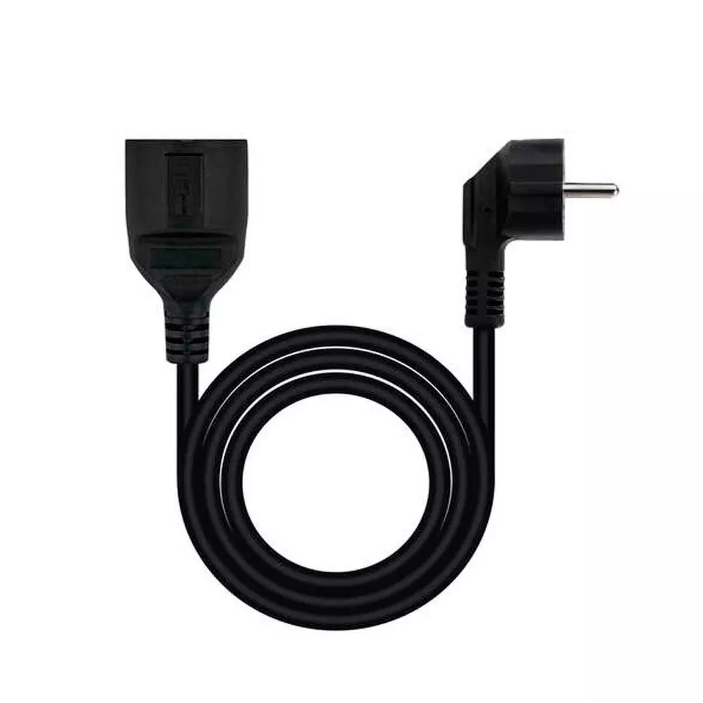 Cable prolongador / alargadera de corriente Schuko / 10m / 16a / 4000w / Negro / Nanocable /10.22.0610-BK