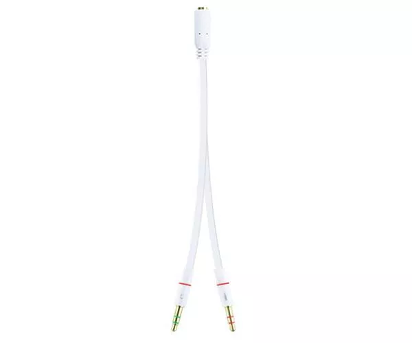 Cable adaptador de audio Jack 3.5mm auricular + Microfono h/m-m / 20cm / 10.24.1203