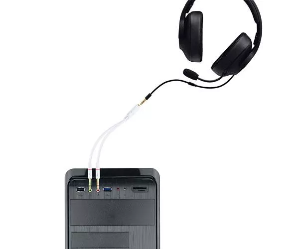 Cable adaptador de audio Jack 3.5mm auricular + Microfono h/m-m / 20cm / 10.24.1203