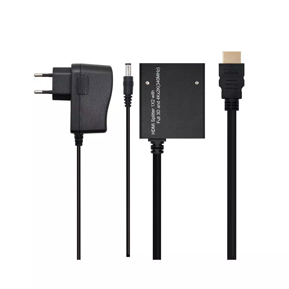 Splitter HDMI 1x2 / 4K / 3D / Con alimentacion / Nanocable / 10.25.3502