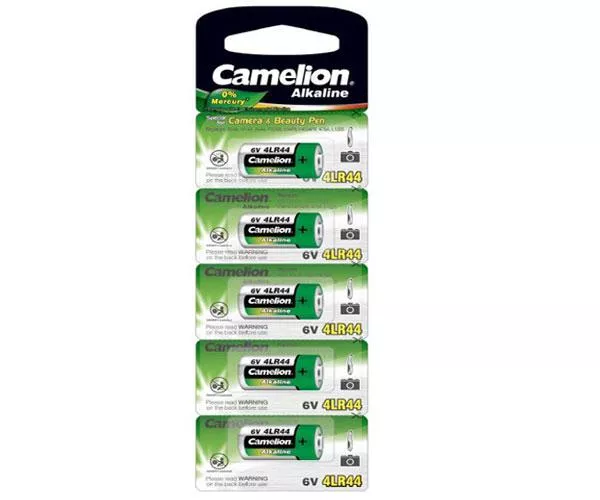 Pila boton Alcalina 4LR44 Camelion / 6v / 0% Mercurio ( 5 Uds)