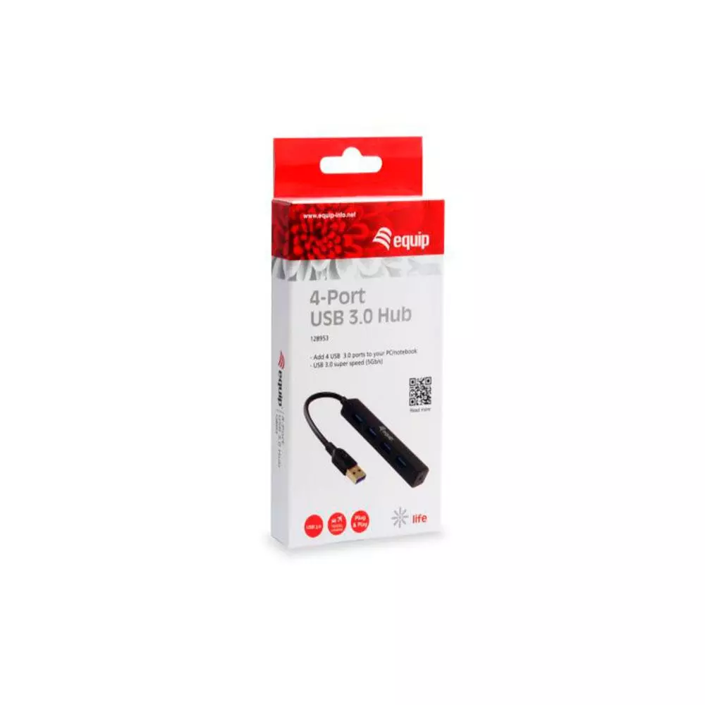 Hub 4 puertos USB 3.2 Gen 1 / Equip / Negro / 128953