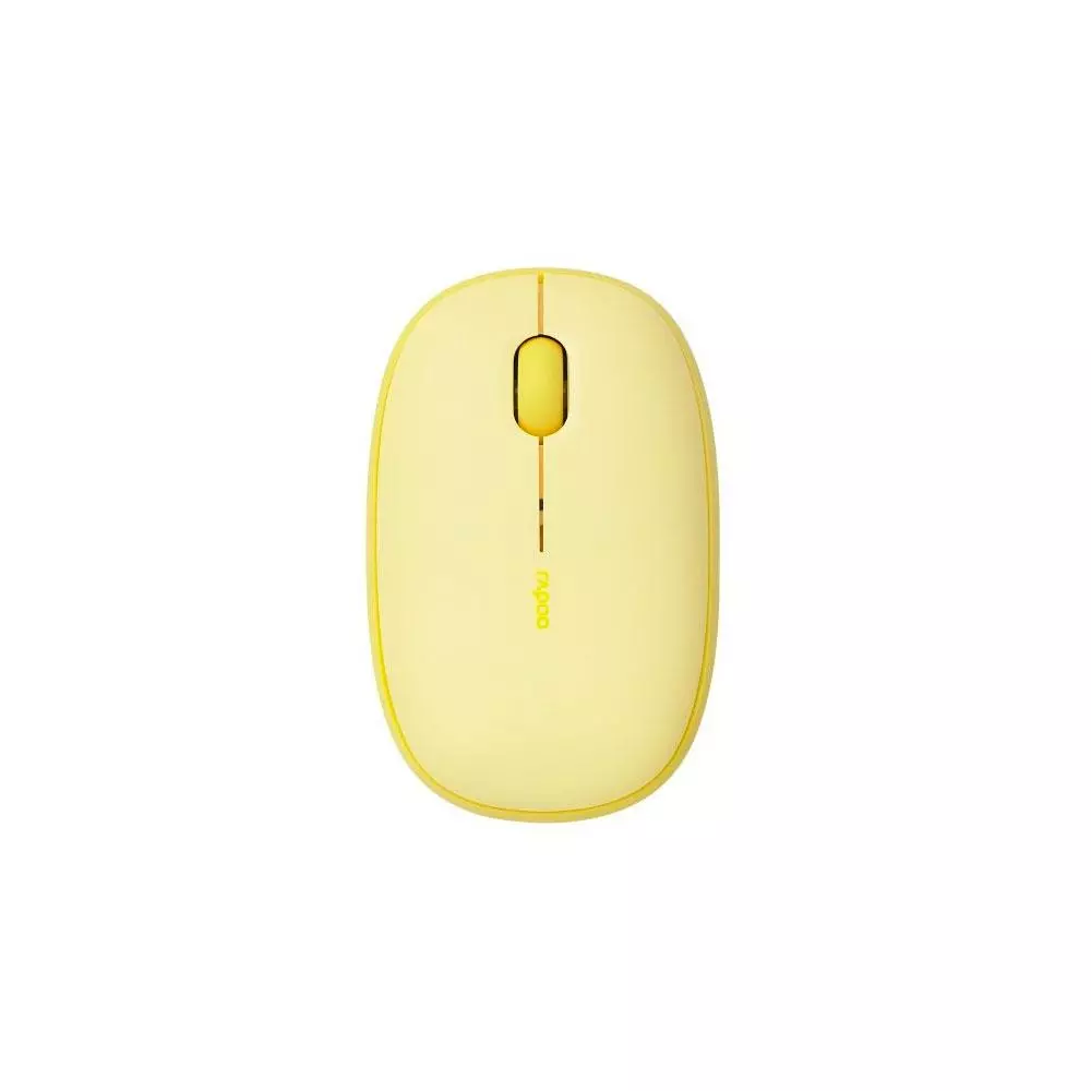 Raton Inalambrico Rapoo M660 Amarillo / Dual BT 5.0 + RF 2.4Ghz / 1.300 Dpi / 3 Botones / USB 3.0 / Multimodo / 14382