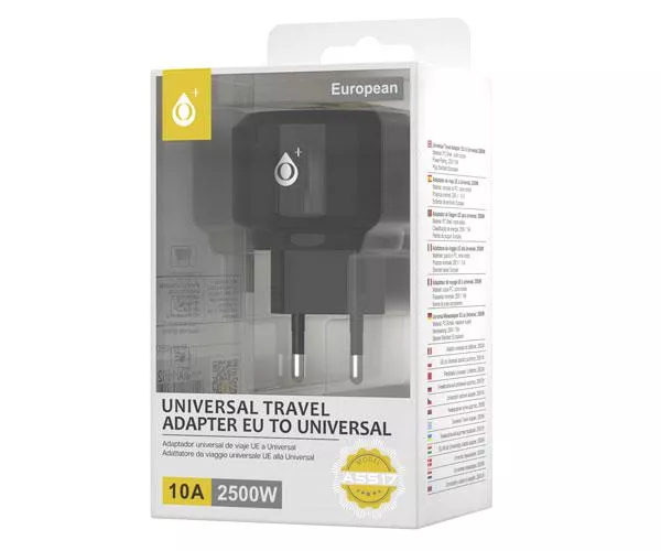 Adaptador enchufe internacional de viaje US/EU/UK A5517 Negro