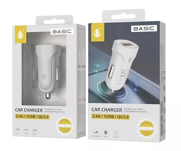 Cargador de coche-mechero Usb / 12w / Blanco / A5791 / One+