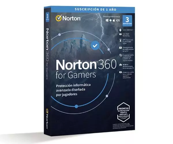 Antivirus Norton For Gamers 50Gb / 1 Usuario / 3 Dispositivos / 1 A&ntilde;o / Box / 21424314 / 21433182