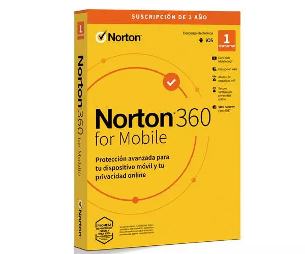 Antivirus Norton 360 Mobile / 1 Usuario / 1 Dispositivo / 1 A&ntilde;o / Box / 21424347 / 21433202