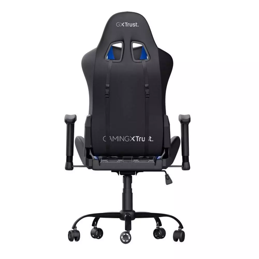 Silla trust Gaming Gxt 708B / Giratoria 360 / Respaldo ajustable / Gas Clase 4 / Hasta 150kg / Negro-Azul / 24435