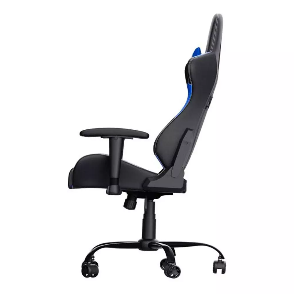 Silla trust Gaming Gxt 708B / Giratoria 360 / Respaldo ajustable / Gas Clase 4 / Hasta 150kg / Negro-Azul / 24435