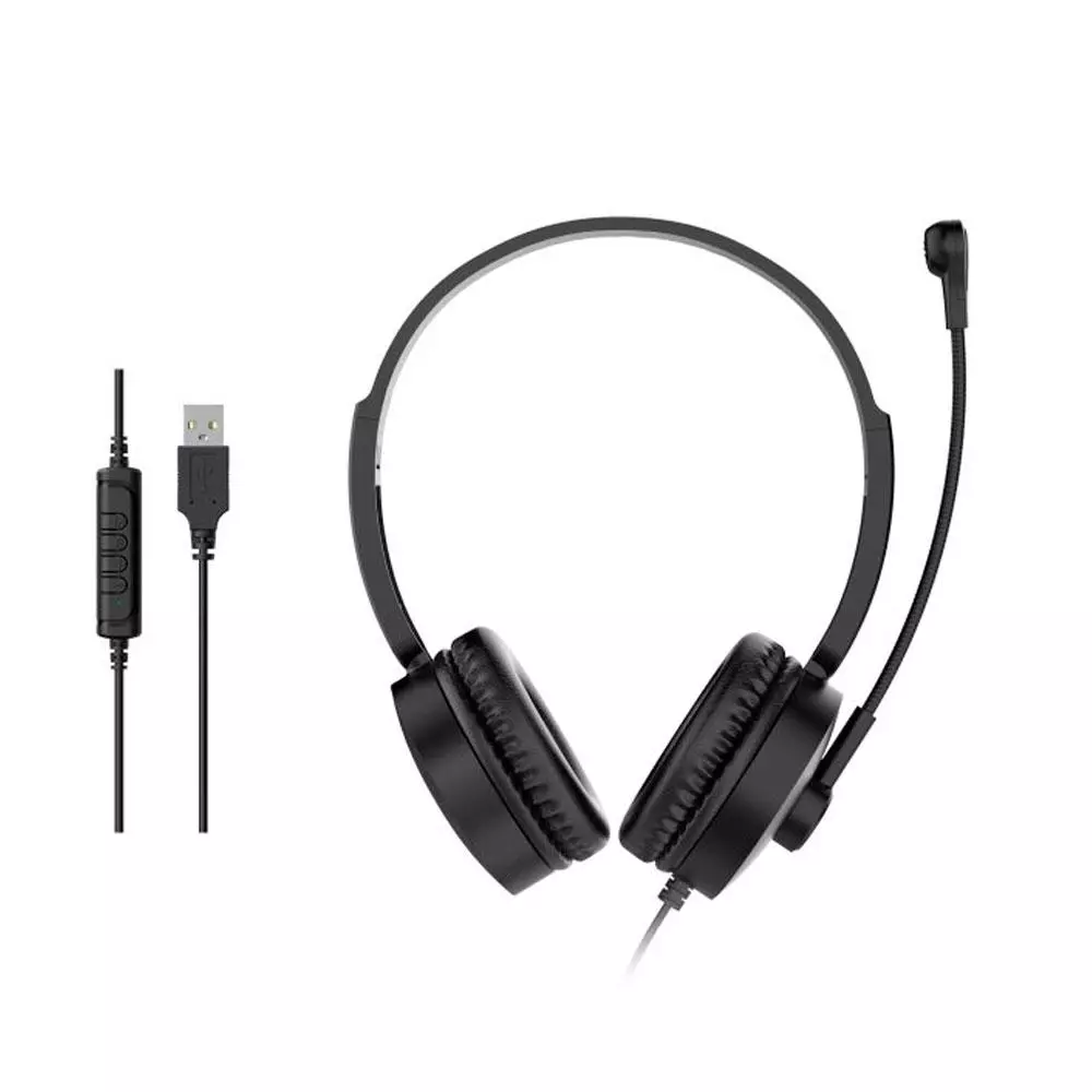 Auriculares Equip Life / Usb / Microfono Flexible / Control de volumen / Negro /  245301
