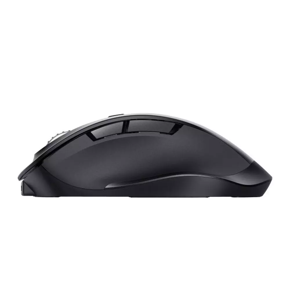 Raton &oacute;ptico inalambrico Trust Fyda / Ergonomico / Recargable / 2400 dpi / Type-C / 6 Botones / Negro / 24727