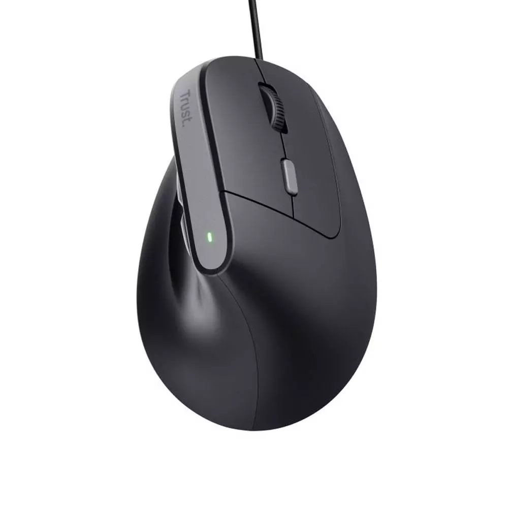 Raton &oacute;ptico Usb vertical Trust Bayo II Ergon&oacute;mico / USB / 2400 dpi / Negro / 25144