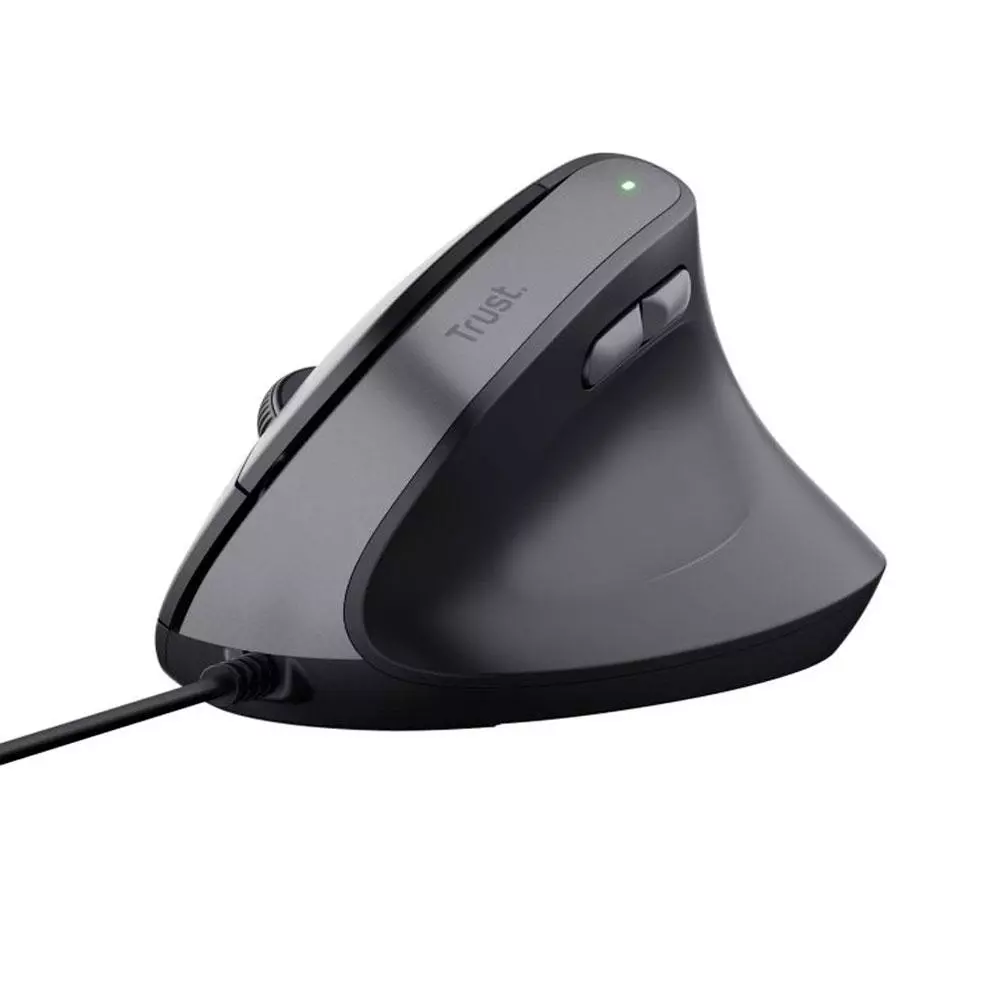 Raton &oacute;ptico Usb vertical Trust Bayo II Ergon&oacute;mico / USB / 2400 dpi / Negro / 25144
