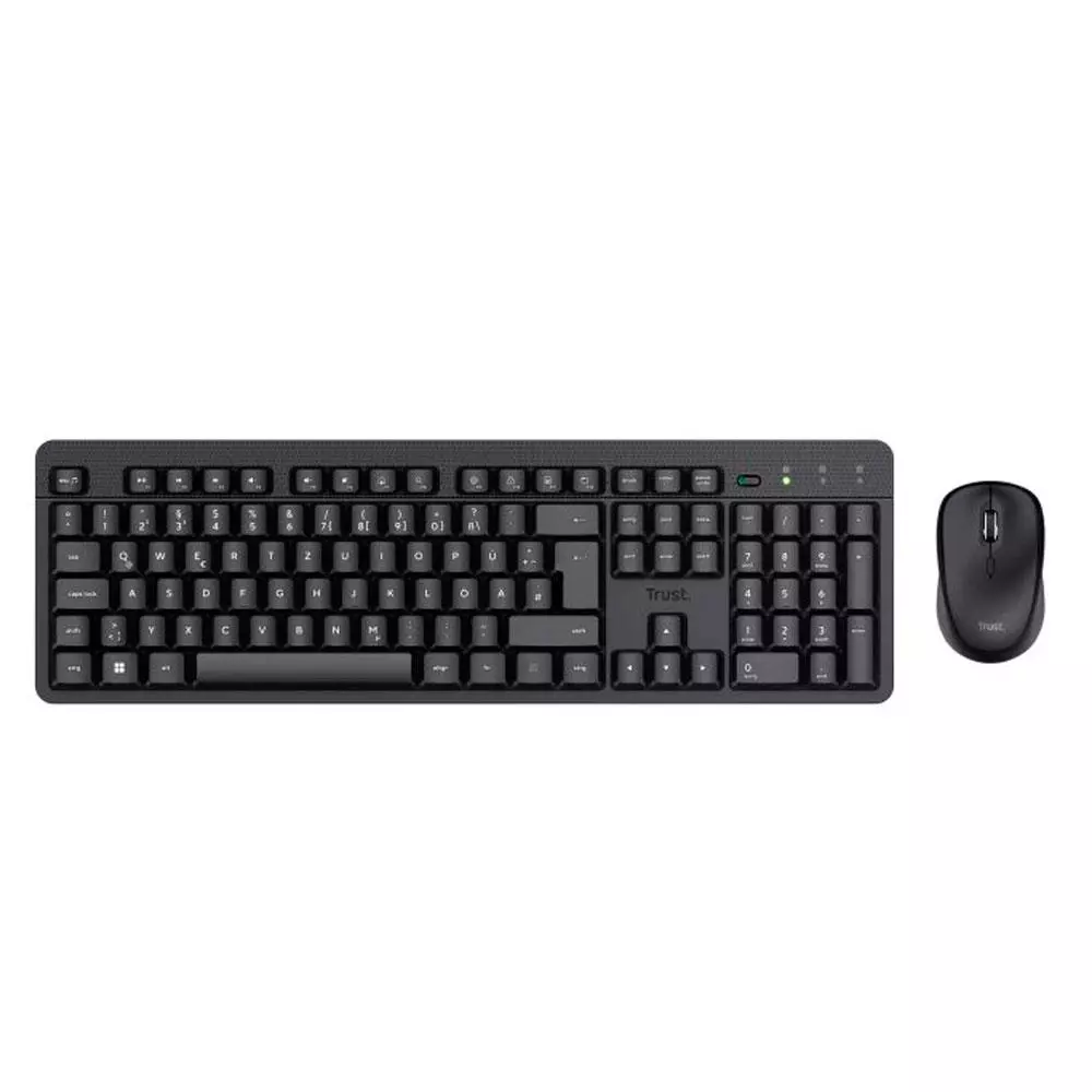 Combo Teclado + Raton inal&aacute;mbrico Trust TKM-360 / Silencioso / 1600 Dpi / Resistente a liquidos / 25356