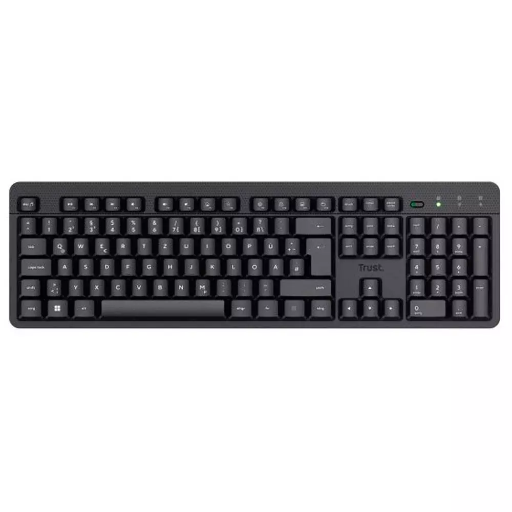Combo Teclado + Raton inal&aacute;mbrico Trust TKM-360 / Silencioso / 1600 Dpi / Resistente a liquidos / 25356