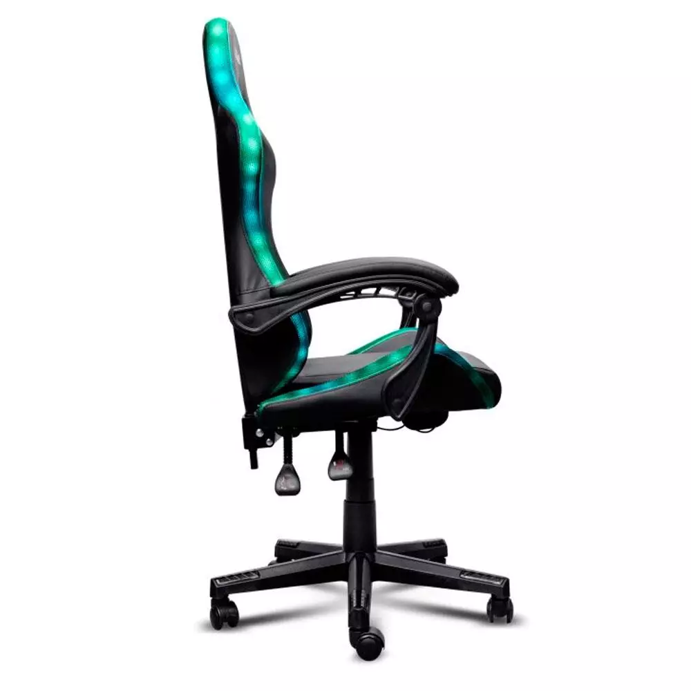 Silla trust Gaming Gxt 704 Roniq / Giratoria 360 / Respaldo acolchado / Luces RGB / Hasta 110kg / Negro / 25979