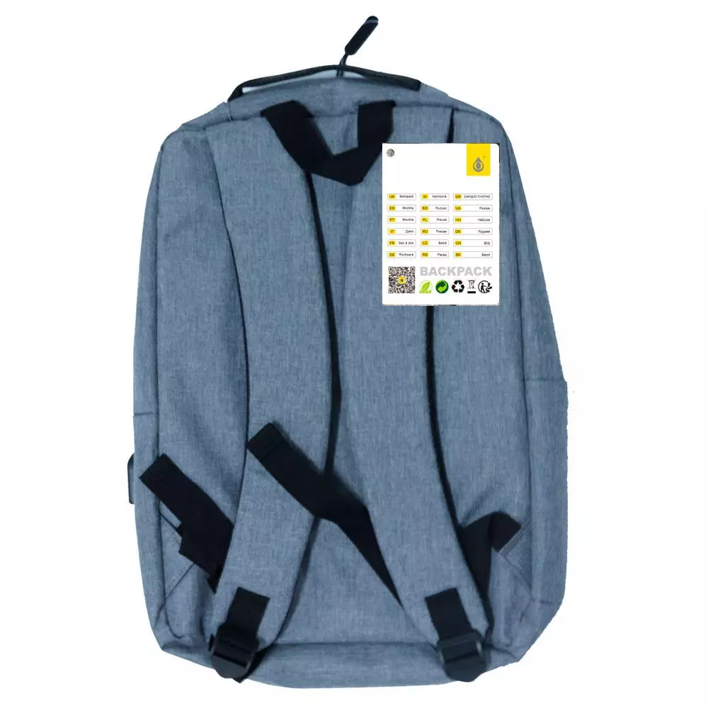 Mochila nylon R4008 / portatiles hasta 16" / Repelente al agua / Gris / One+