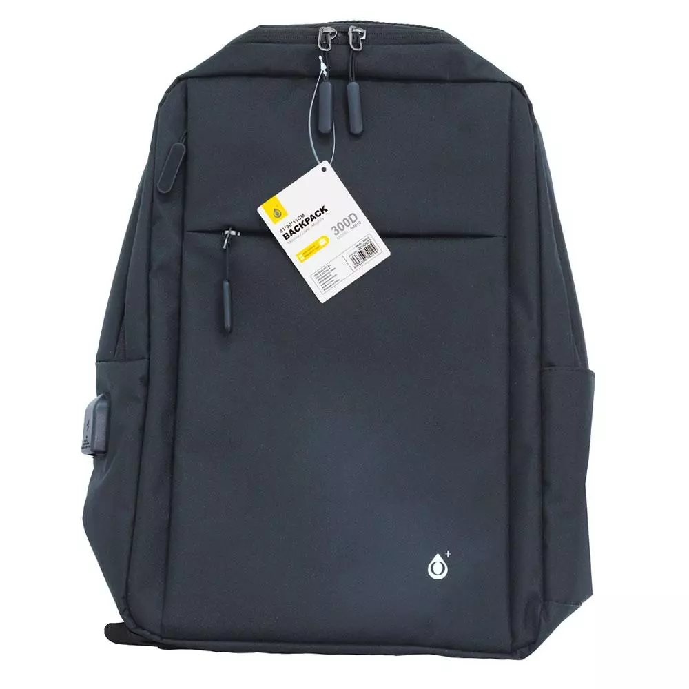 Mochila nylon R4010 / portatiles hasta 16" / Puerto de carga / Repelente al agua / Negro / One+