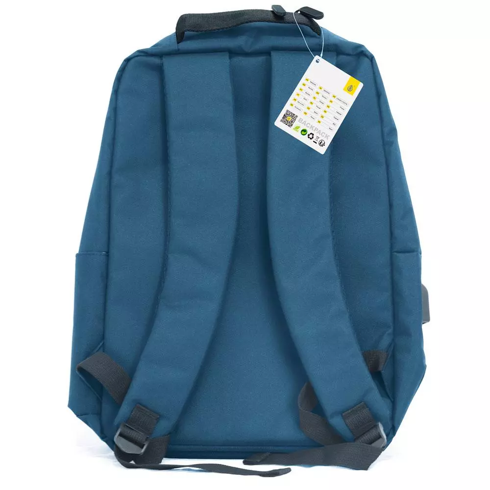 Mochila nylon R4010 / portatiles hasta 16" / Puerto de carga / Repelente al agua / Azul / One+