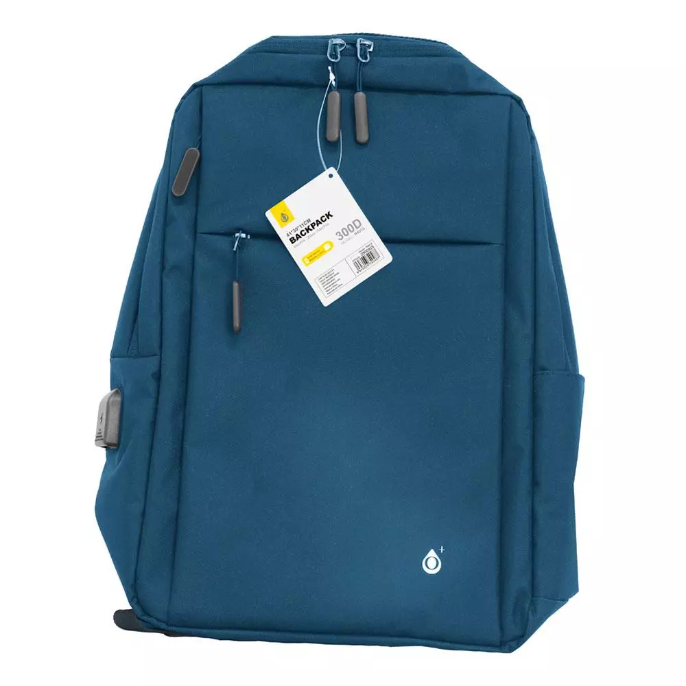 Mochila nylon R4010 / portatiles hasta 16" / Puerto de carga / Repelente al agua / Azul / One+